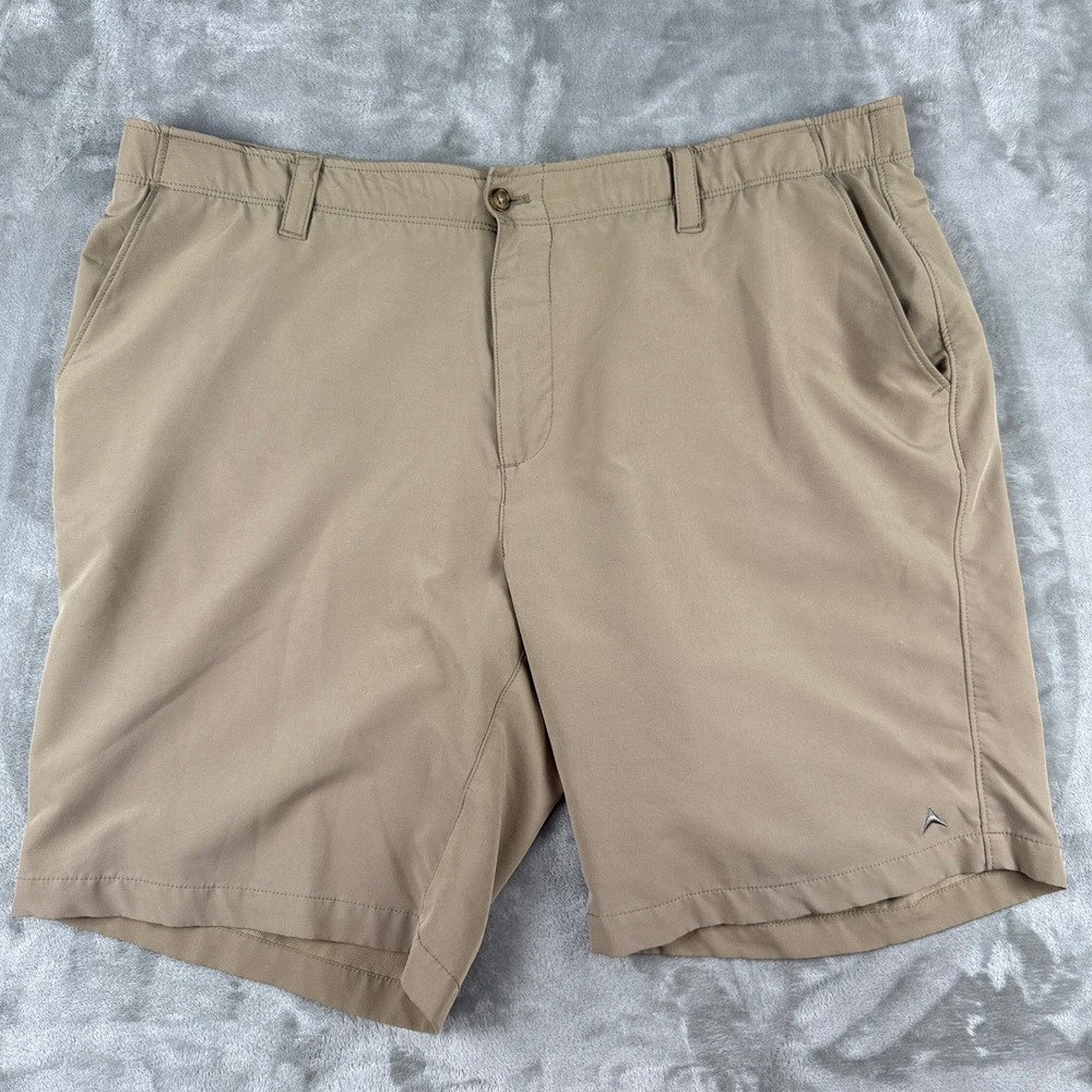 Arctic Cool Mens Instant Cooling Golf Shorts Khaki Tan Stretch Size 42 Active